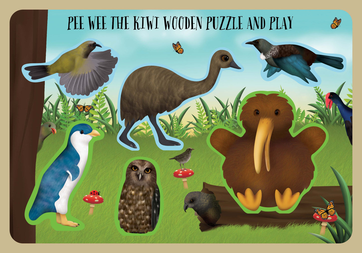 PEE WEE THE KIWI WOODEN PUZZLES FROM $10