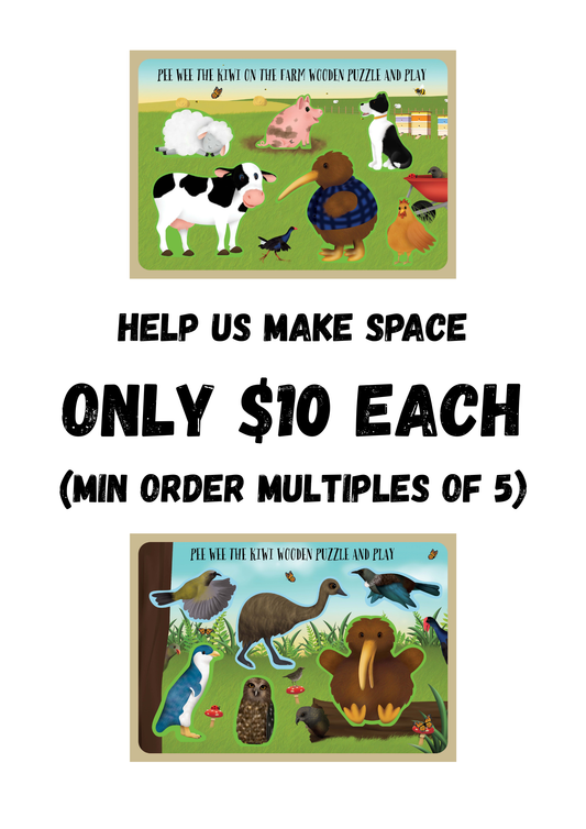 PEE WEE THE KIWI WOODEN PUZZLES FROM $10